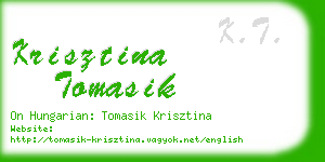 krisztina tomasik business card